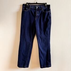 Lands’ End High Rise Straight Jean Women’s 8 Denim Pants Stretch Blue